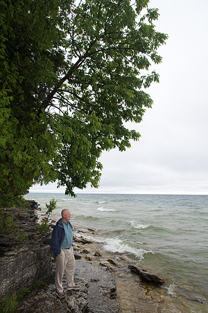 Scenic drive along the Lake Michigan and Green Bay peninsula in Wisconsin.