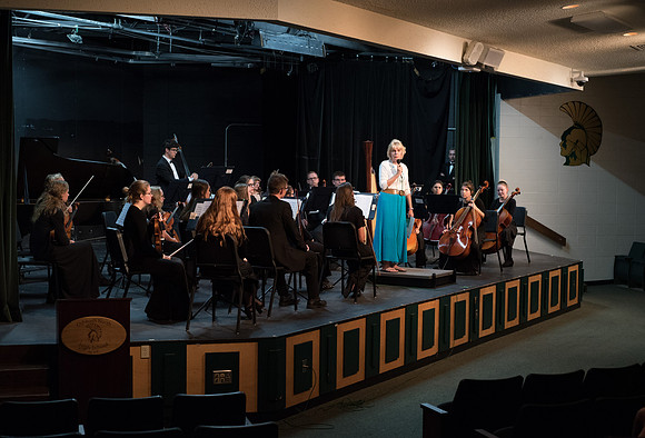 BYU-Idaho Orchestra made up of 24 talented musicians tours the Great Lakes region under direction of Dr. Dallin Hansen. Concert in Oshkosh, Wisconsin at the North High School Auditorium.