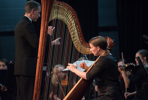 BYU-Idaho Orchestra made up of 24 talented musicians tours the Great Lakes region under direction of Dr. Dallin Hansen. Concert in Oshkosh, Wisconsin at the North High School Auditorium.