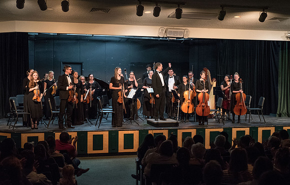 BYU-Idaho Orchestra made up of 24 talented musicians tours the Great Lakes region under direction of Dr. Dallin Hansen. Concert in Oshkosh, Wisconsin at the North High School Auditorium.
