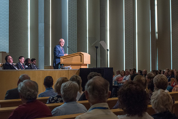 Opening Session with keynote speaker, Dean Hughes in the Taylor Chapel.