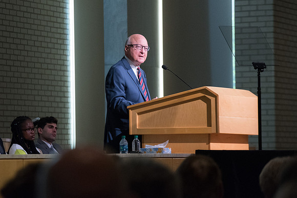 Opening Session with keynote speaker, Dean Hughes in the Taylor Chapel.