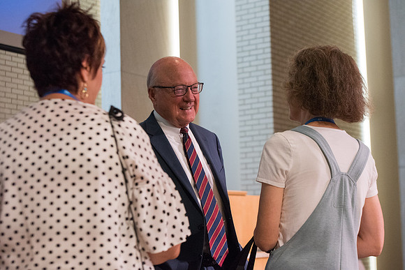 Meet and greet with Dean Hughes at the Opening Session of Education Week in the Taylor Chapel.