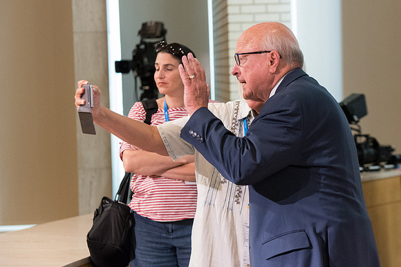 Meet and greet with Dean Hughes at the Opening Session of Education Week in the Taylor Chapel.