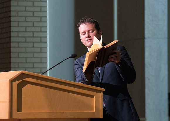 Jonathon Lawrence, University Relations Creative Services Manager teaches "The Oath and Covenant of the Priesthood and Why it Matters" in the Taylor Chapel.