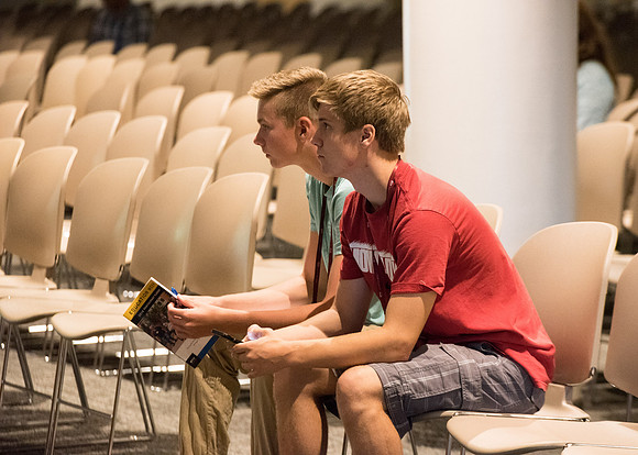 Jonathon Lawrence, University Relations Creative Services Manager teaches "The Oath and Covenant of the Priesthood and Why it Matters" in the Taylor Chapel.