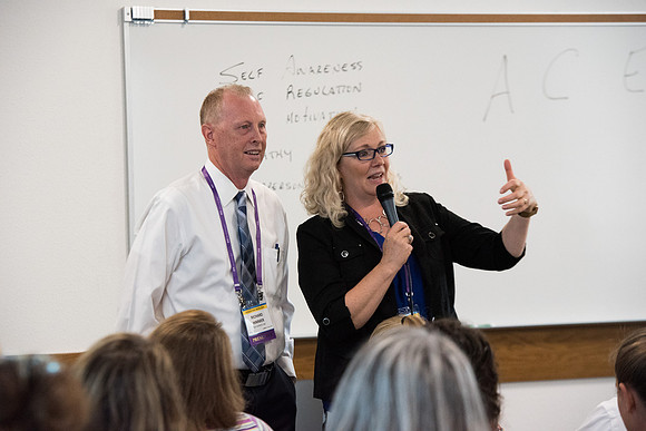 Presenters Richard and Cheri Himmer teach "The Five Tenets of Emotional Intelligence" in the Austin building.