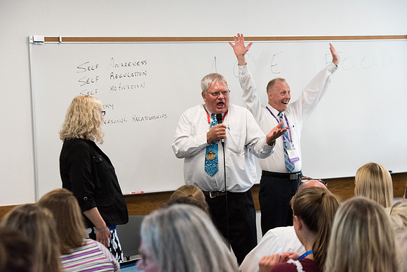 Presenters Richard and Cheri Himmer teach "The Five Tenets of Emotional Intelligence" in the Austin building.
