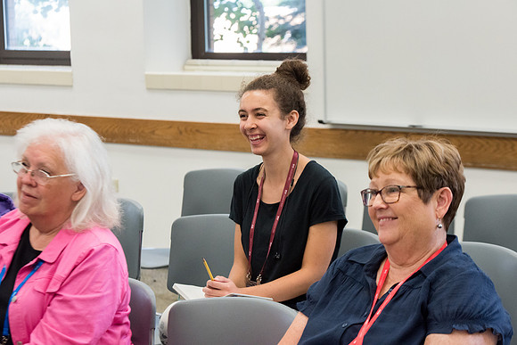 Presenter Daris Howard teaches "Scholarly Research Insights into the Lives of the People of the Book of Mormon: Jaredites" in the Benson building.