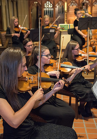 BYU-Idaho Orchestra made up of 24 talented musicians tours the Great Lakes region under direction of Dr. Dallin Hansen. Concert at the Grace Episcopal Church in Madison, Wisconsin.