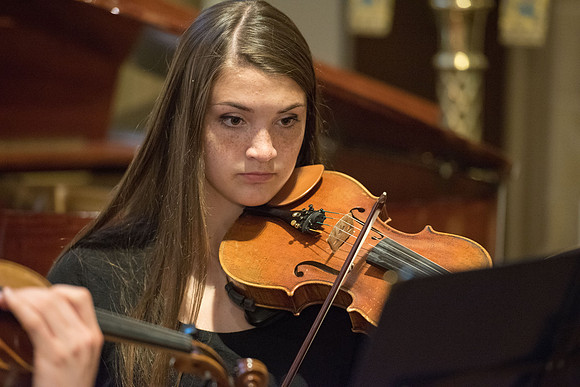 BYU-Idaho Orchestra made up of 24 talented musicians tours the Great Lakes region under direction of Dr. Dallin Hansen. Concert at the Grace Episcopal Church in Madison, Wisconsin.