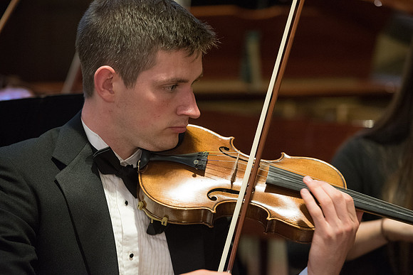 BYU-Idaho Orchestra made up of 24 talented musicians tours the Great Lakes region under direction of Dr. Dallin Hansen. Concert at the Grace Episcopal Church in Madison, Wisconsin.