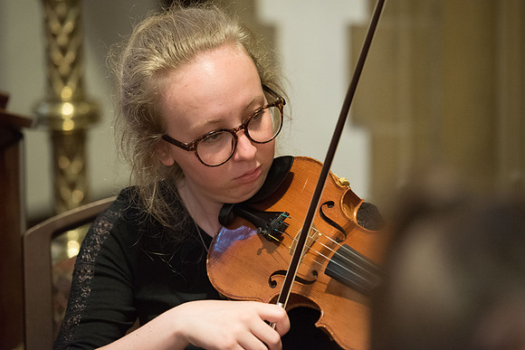 BYU-Idaho Orchestra made up of 24 talented musicians tours the Great Lakes region under direction of Dr. Dallin Hansen. Concert at the Grace Episcopal Church in Madison, Wisconsin.