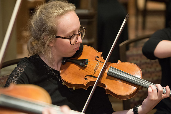 BYU-Idaho Orchestra made up of 24 talented musicians tours the Great Lakes region under direction of Dr. Dallin Hansen. Concert at the Grace Episcopal Church in Madison, Wisconsin.