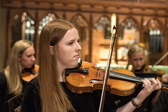 BYU-Idaho Orchestra made up of 24 talented musicians tours the Great Lakes region under direction of Dr. Dallin Hansen. Concert at the Grace Episcopal Church in Madison, Wisconsin.