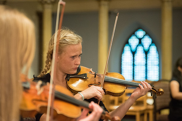 BYU-Idaho Orchestra made up of 24 talented musicians tours the Great Lakes region under direction of Dr. Dallin Hansen. Concert at the Grace Episcopal Church in Madison, Wisconsin.
