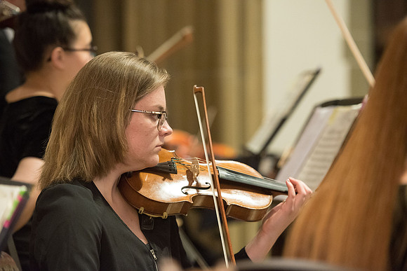 BYU-Idaho Orchestra made up of 24 talented musicians tours the Great Lakes region under direction of Dr. Dallin Hansen. Concert at the Grace Episcopal Church in Madison, Wisconsin.