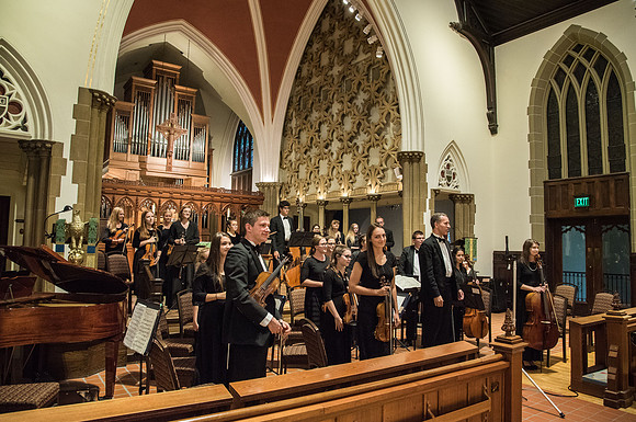 BYU-Idaho Orchestra made up of 24 talented musicians tours the Great Lakes region under direction of Dr. Dallin Hansen. Concert at the Grace Episcopal Church in Madison, Wisconsin.