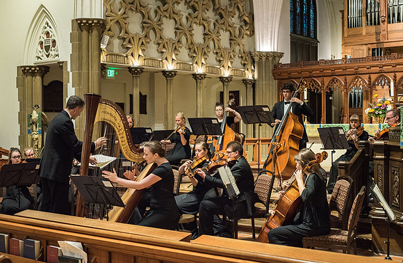 BYU-Idaho Orchestra made up of 24 talented musicians tours the Great Lakes region under direction of Dr. Dallin Hansen. Concert at the Grace Episcopal Church in Madison, Wisconsin.