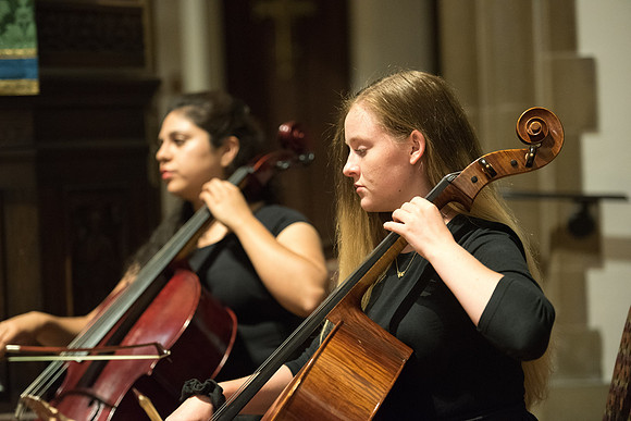BYU-Idaho Orchestra made up of 24 talented musicians tours the Great Lakes region under direction of Dr. Dallin Hansen. Concert at the Grace Episcopal Church in Madison, Wisconsin.