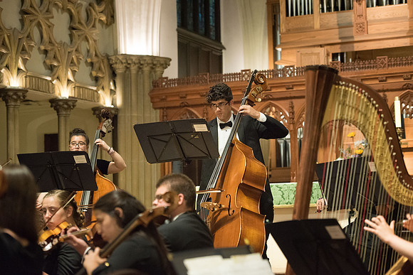 BYU-Idaho Orchestra made up of 24 talented musicians tours the Great Lakes region under direction of Dr. Dallin Hansen. Concert at the Grace Episcopal Church in Madison, Wisconsin.