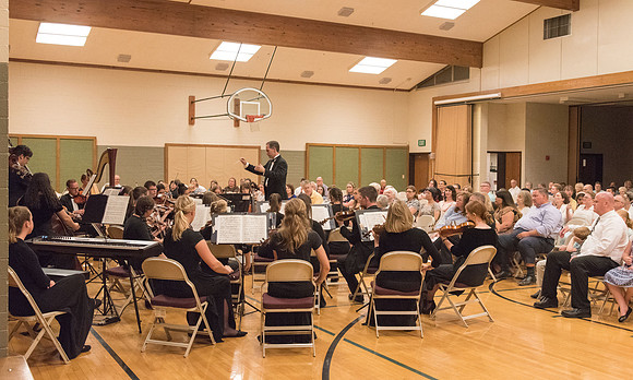 BYU-Idaho Orchestra made up of 24 talented musicians tours the Great Lakes region under direction of Dr. Dallin Hansen. Concert at Milwaukee South LDS Stake Center in Hales Corner, Wisconsin.
