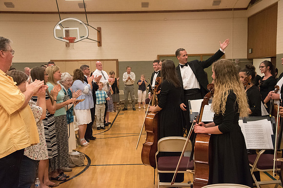 BYU-Idaho Orchestra made up of 24 talented musicians tours the Great Lakes region under direction of Dr. Dallin Hansen. Concert at Milwaukee South LDS Stake Center in Hales Corner, Wisconsin.