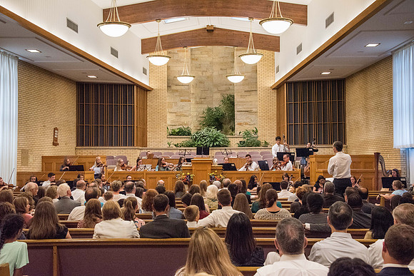 BYU-Idaho Orchestra made up of 24 talented musicians tours the Great Lakes region under direction of Dr. Dallin Hansen. Fireside at the Naperville, Illinois Stake Center.