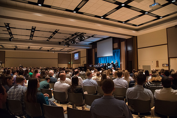 BYU-Idaho students at the Summer Devotional. Guest speaker Steve Price. Aug 2018