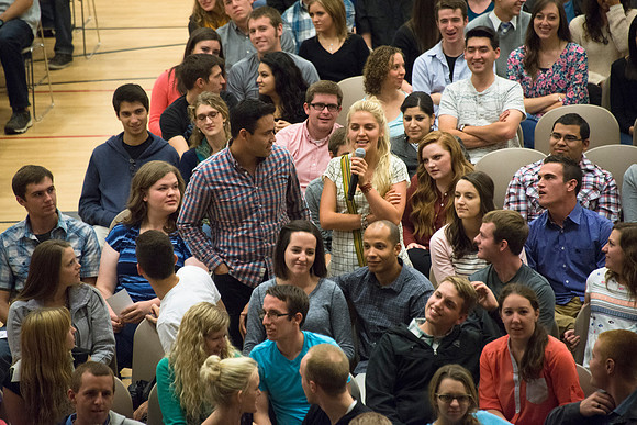 President and Sister Gilbert host a date night with BYU-Idaho Students. Oct 2015