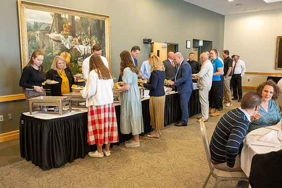 President and Sister Meredith host a luncheon thanking those who helped in making his inauguration successful.