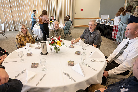 President and Sister Meredith host a luncheon thanking those who helped in making his inauguration successful.