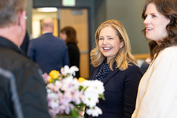 President and Sister Meredith host a luncheon thanking those who helped in making his inauguration successful.