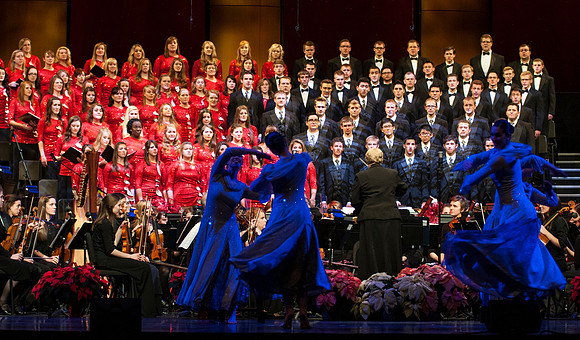 At the BYU-Idaho Christmas, the university dance department, choirs and orchestra, came together with guest artists Canadian Brass for a beautiful and uplifting show.