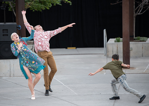 "Pan" performed by SALT Contemporary Dance, BYU-I, and the local community in the McKay library quad.