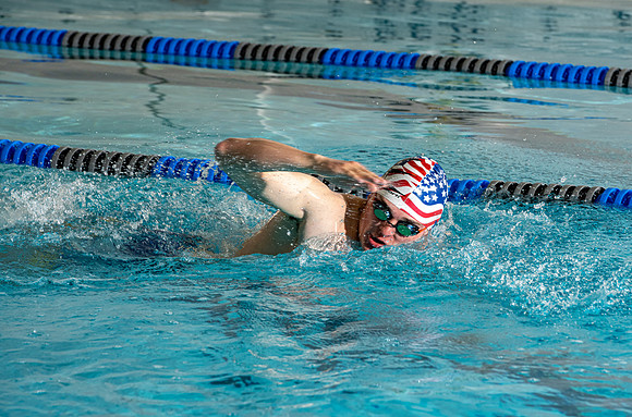Swimming Pool fitness banner photoshoot.
