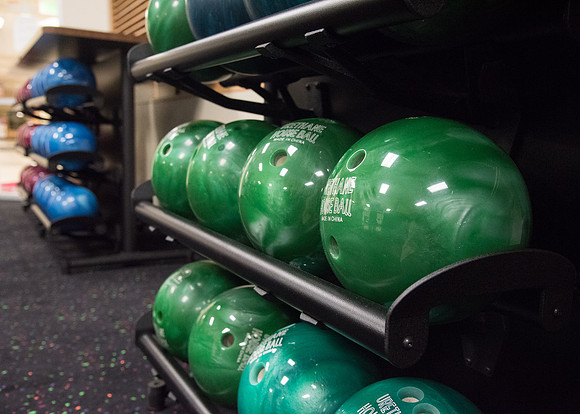 The Strike Zone bowling alley opening in the Manwaring Center.