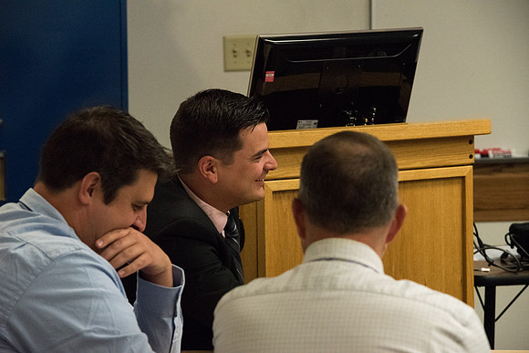 "To Bear them up", Fall Faculty Conference in the Hinckley Building. Matt Anderson teaches "C3: What's so Creative about Course Collaboration". Sept 2018