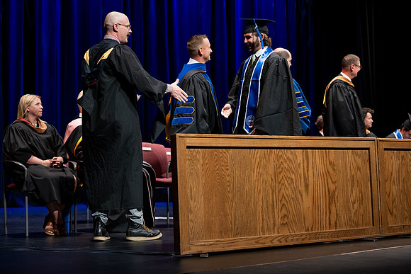 Graduates during convocation for the College of Performing and Visual Arts.