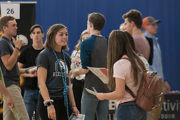 New students visit with representatives from the various campus organizations and have the opportunity to sign-up and participate.