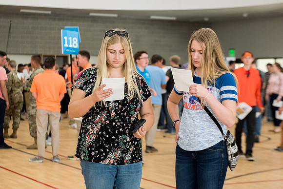 New students visit with representatives from the various campus organizations and have the opportunity to sign-up and participate.