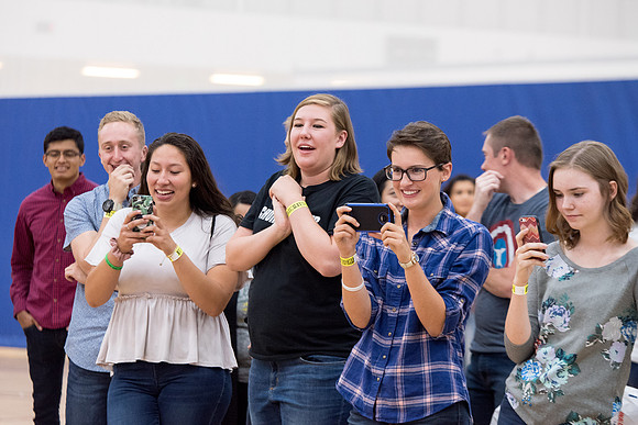Students enjoy Saturday night with friends before school starts.