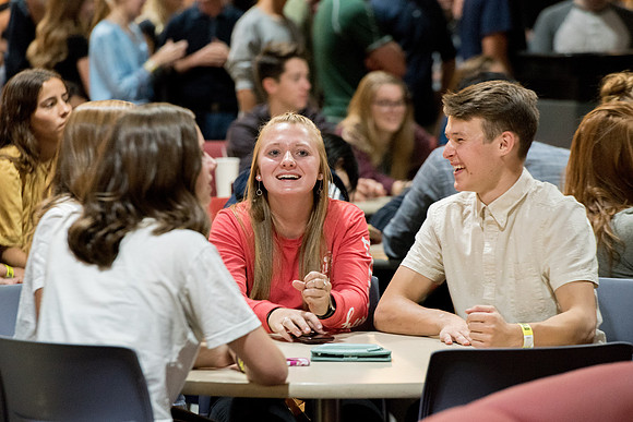 Students enjoy Saturday night with friends before school starts.
