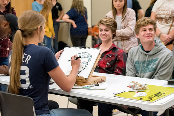 Students enjoy Saturday night with friends before school starts.