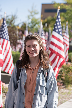 Students on campus the first day of Fall semester 2018.