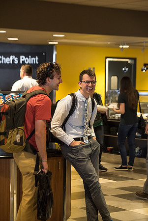 Students on campus the first day of Fall semester 2018.