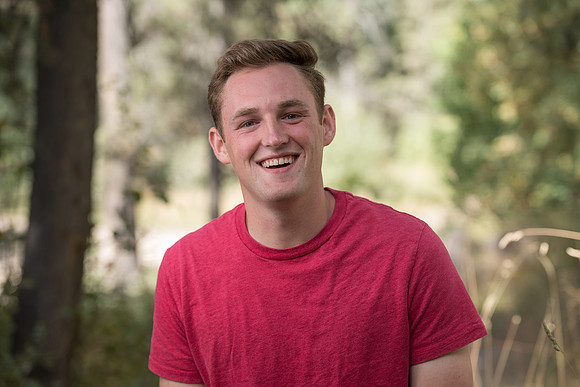 Taylor Olsen shares an experience he had while hiking one day for a video to be used during devotional.