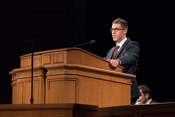 New students and parents have the opportunity to hear from President and Sister Eyring at BYU-I Center.