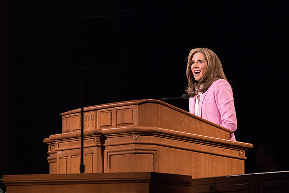 New students and parents have the opportunity to hear from President and Sister Eyring at BYU-I Center.