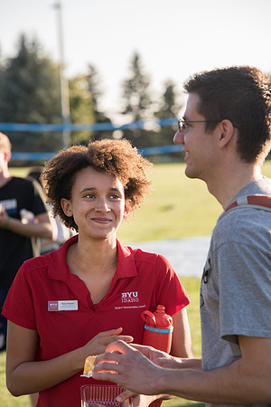 Members of the Student Representative Council interact with fellow students.